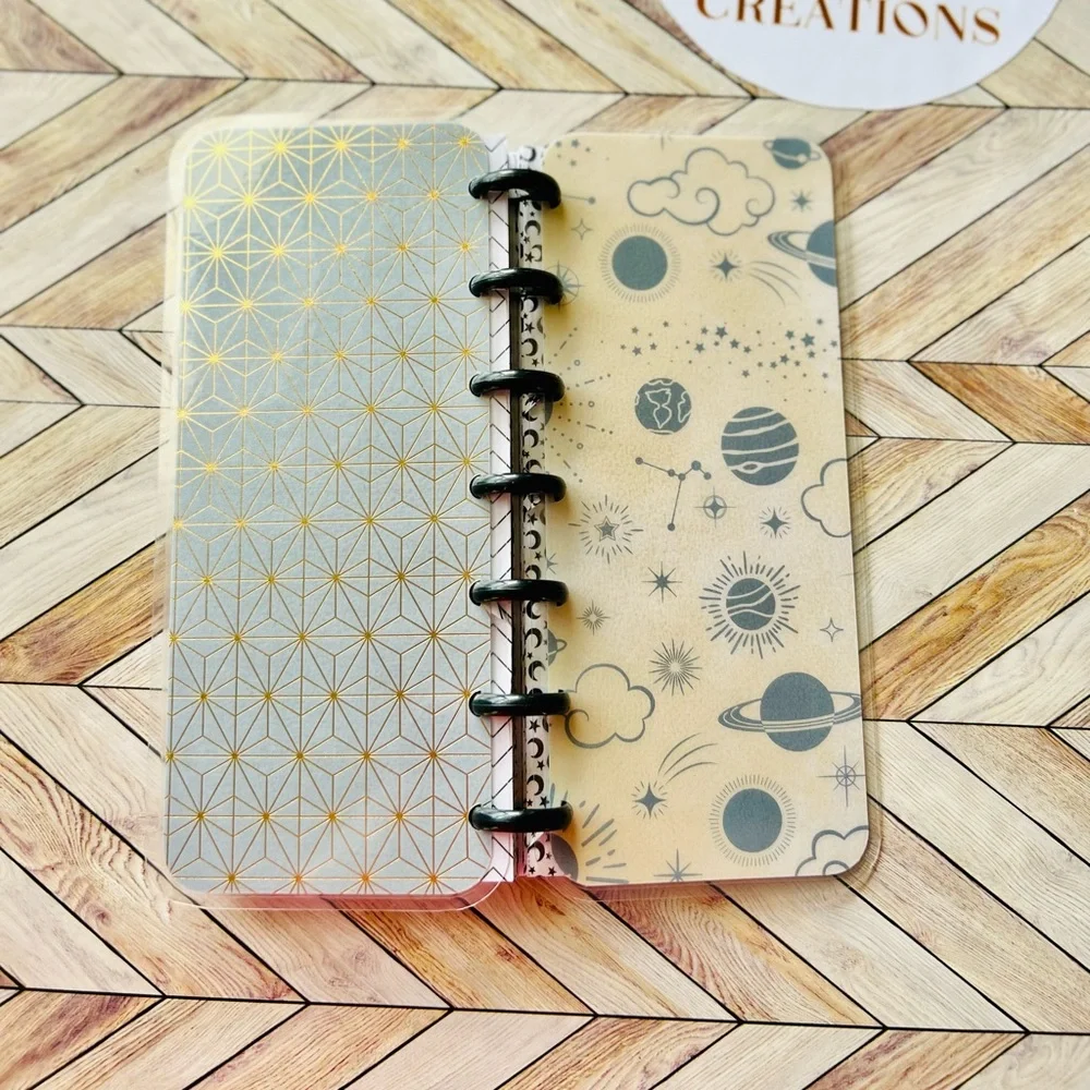 Happy planner Skinny mini undated monthly- weekly layout star sky lunar system